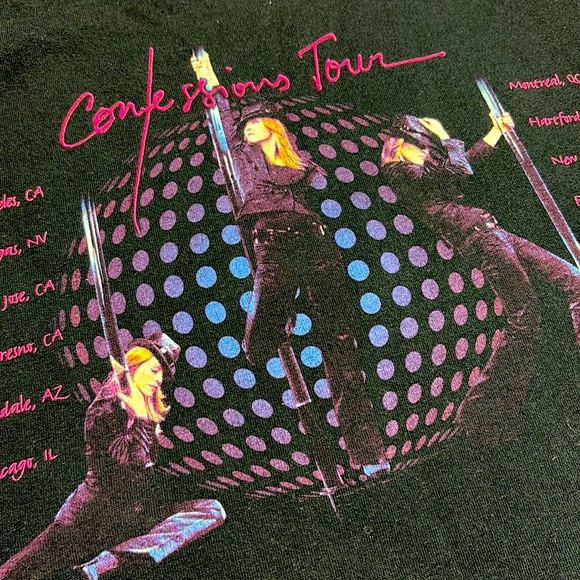 Madonna Confessions Black Short Sleeve 2006 Concert Tour Tee, Sz L🪩🎤 - Picture 11 of 11